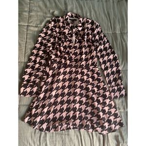 Pink and black Houndstooth dress